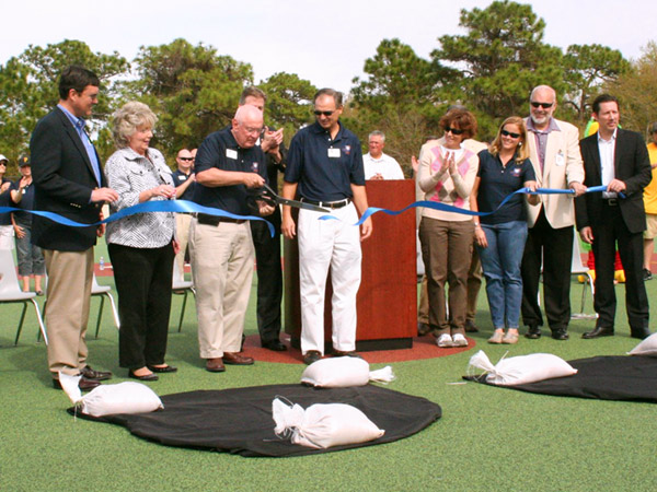 Ribbon-cutting ceremony at the new Miracle League Field